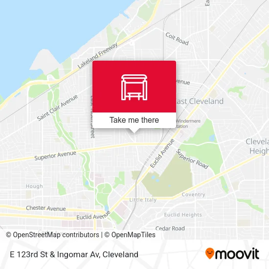 Mapa de E 123rd St & Ingomar Av