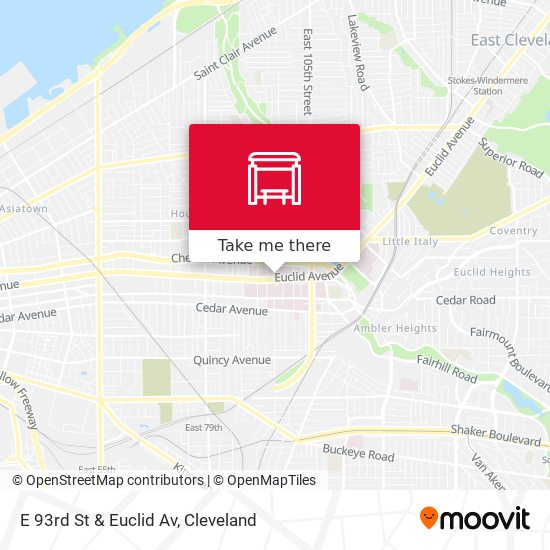 E 93rd St & Euclid Av map