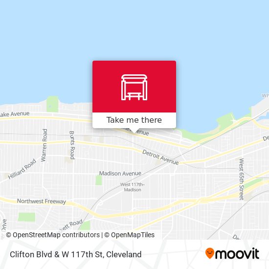 Clifton Blvd & W 117th St map
