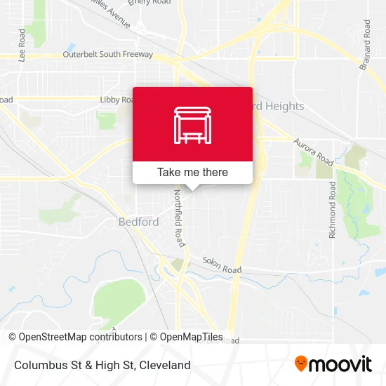 Columbus St & High St map