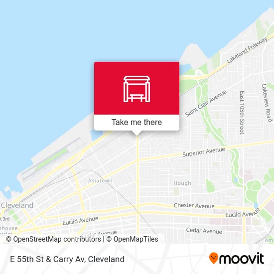 E 55th St & Carry Av map