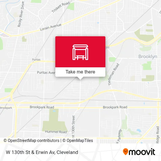 W 130th St & Erwin Av map