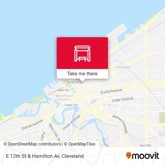 E 12th St & Hamilton Av map