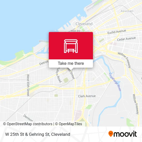 W 25th St & Gehring St map