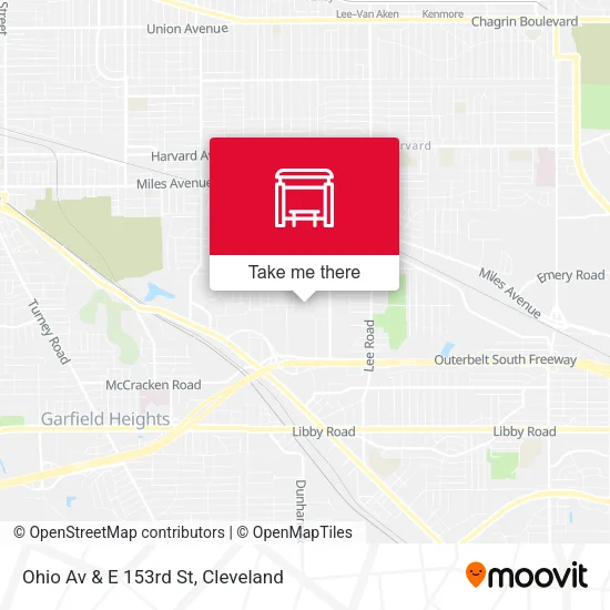 Ohio Av & E 153rd St map
