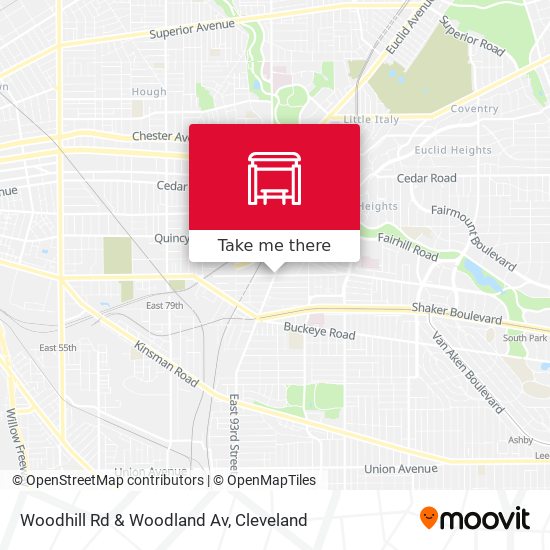 Woodhill Rd & Woodland Av map