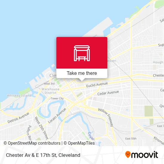 Chester Av & E 17th St map
