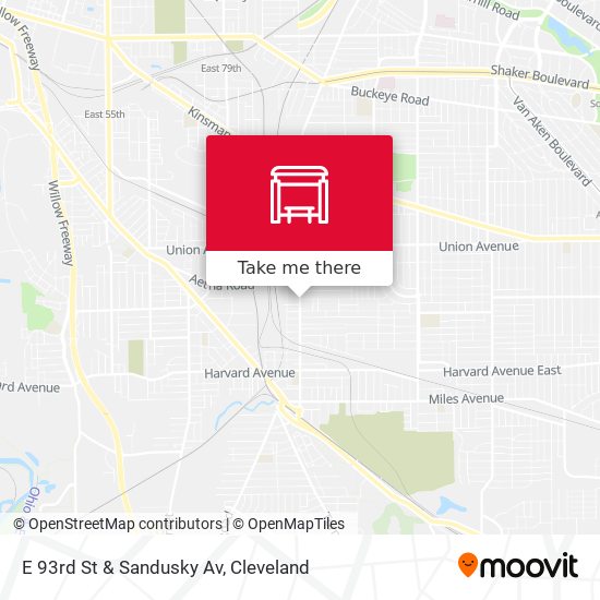 E 93rd St & Sandusky Av map