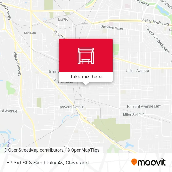 E 93rd St & Sandusky Av map