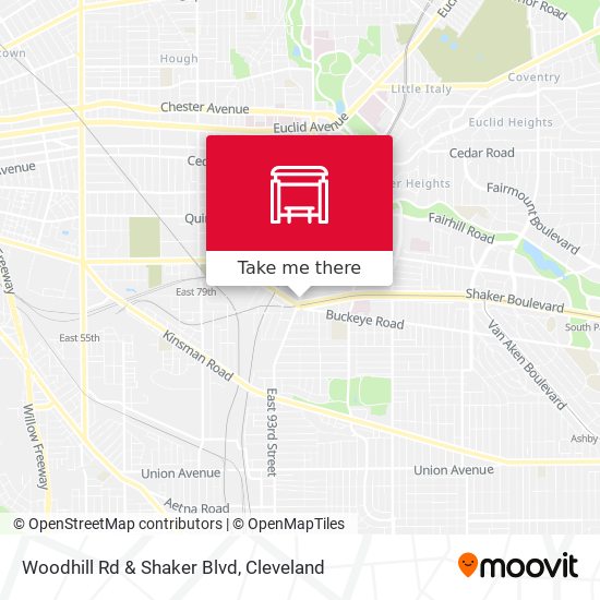 Woodhill Rd & Shaker Blvd map
