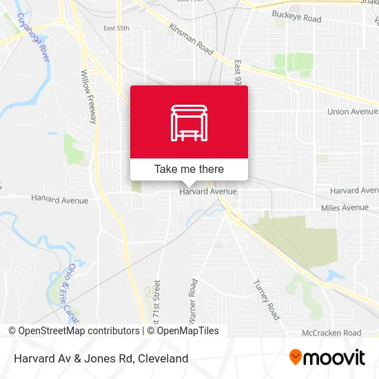 Harvard Av & Jones Rd map