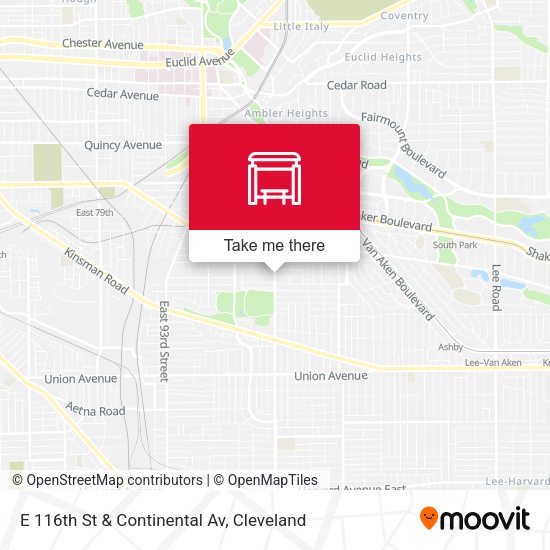 E 116th St & Continental Av map