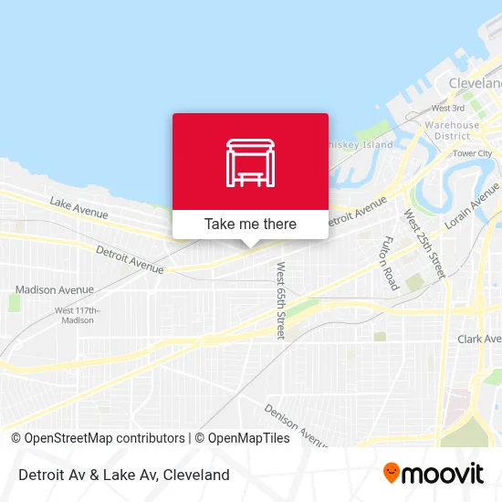 Detroit Av & Lake Av map