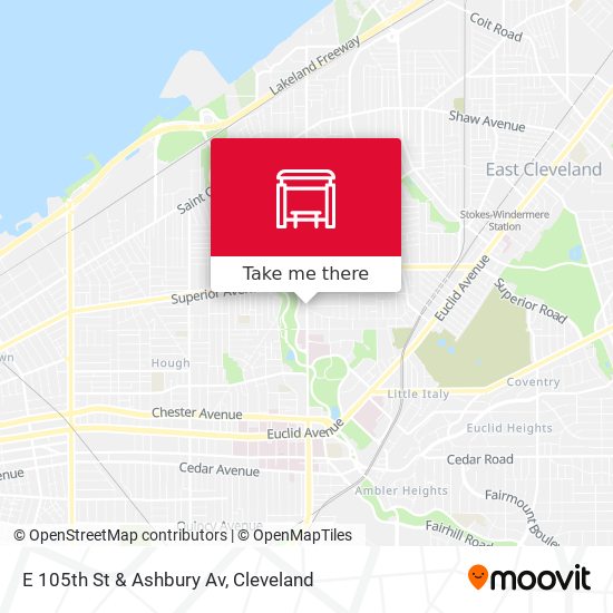 Mapa de E 105th St & Ashbury Av