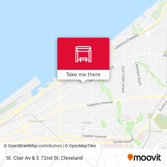 St. Clair Av & E 72nd St map