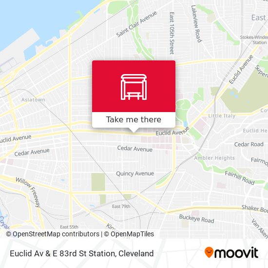 Euclid Av & E 83rd St Station map