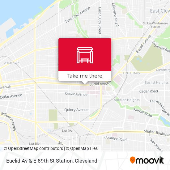 Mapa de Euclid Av & E 89th St Station