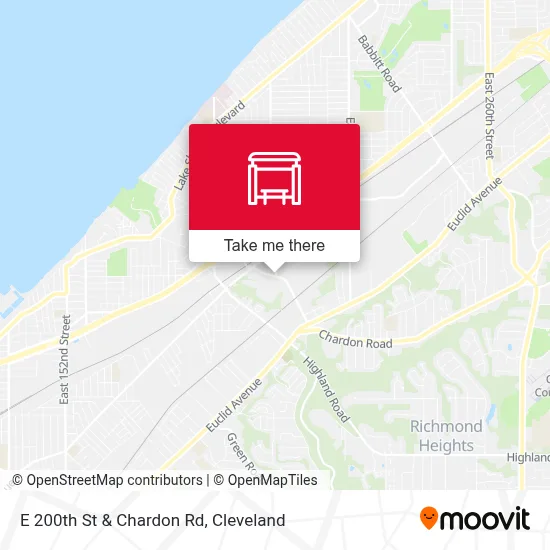 E 200th St & Chardon Rd map