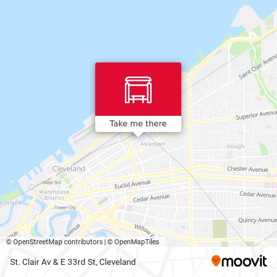 St. Clair Av & E 33rd St map