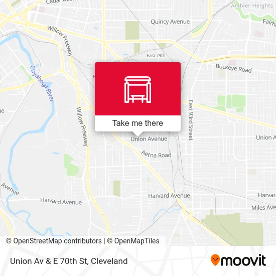 Union Av & E 70th St map