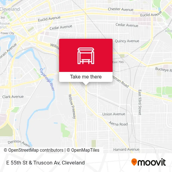E 55th St & Truscon Av map