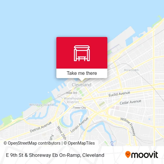 Mapa de E 9th St & Shoreway Eb On-Ramp