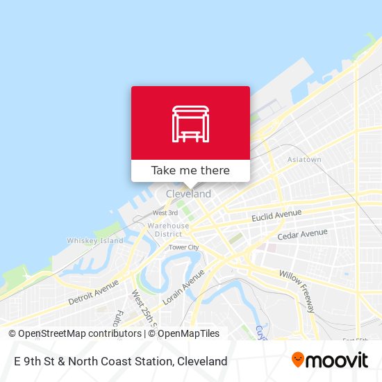 Mapa de E 9th St & North Coast Station