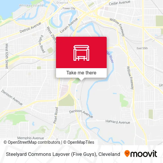 Mapa de Steelyard Commons Layover (Five Guys)