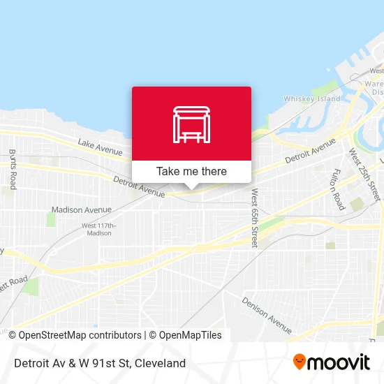 Detroit Av & W 91st St map