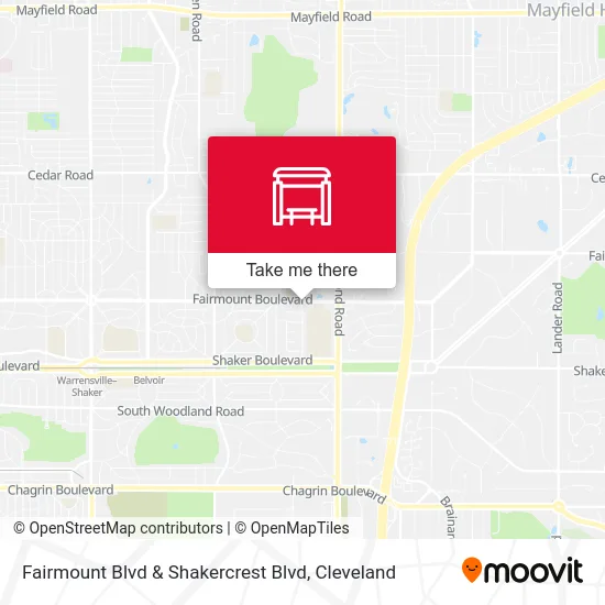 Fairmount Blvd & Shakercrest Blvd map