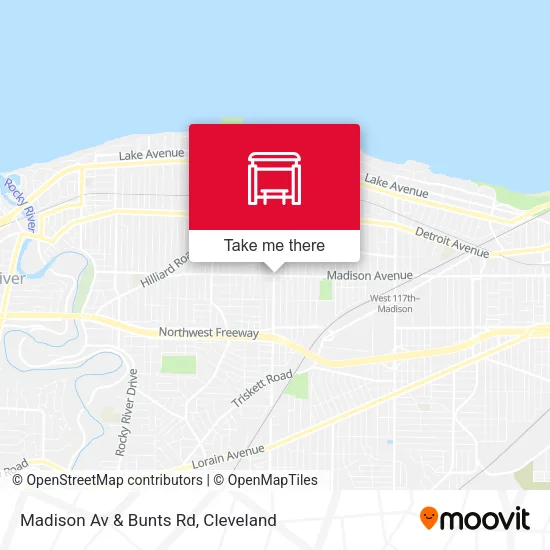 Madison Av & Bunts Rd map