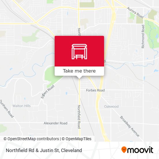 Northfield Rd & Justin St map
