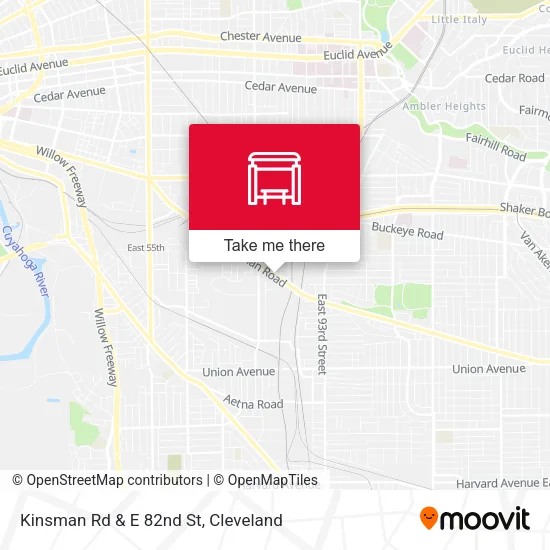 Mapa de Kinsman Rd & E 82nd St