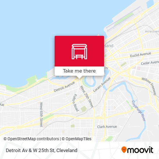 Detroit Av & W 25th St map