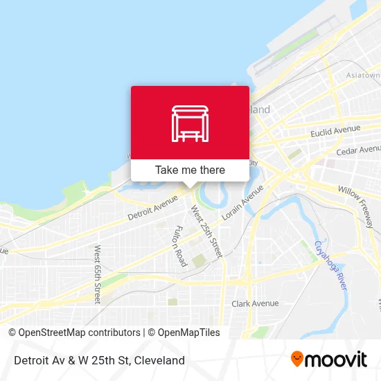 Detroit Av & W 25th St map