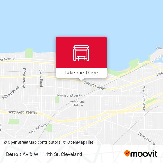 Detroit Av & W 114th St map
