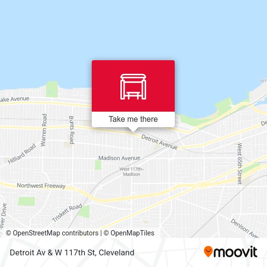 Detroit Av & W 117th St map