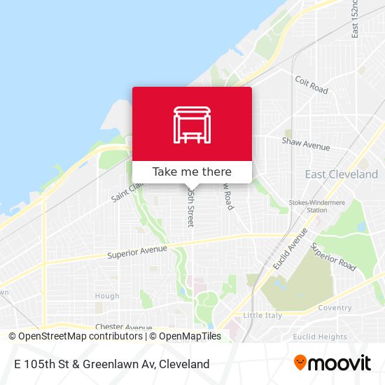 Mapa de E 105th St & Greenlawn Av