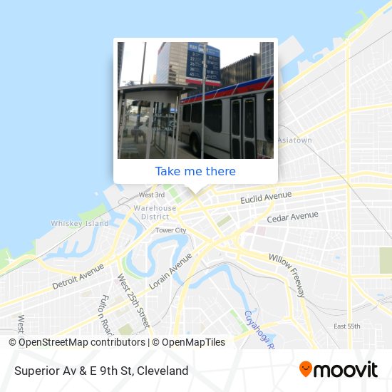Superior Av & E 9th St map