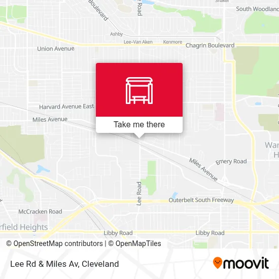 Lee Rd & Miles Av map