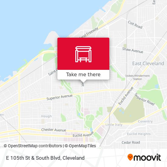 E 105th St & South Blvd map