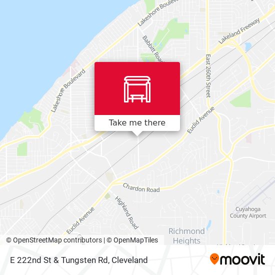 E 222nd St & Tungsten Rd map