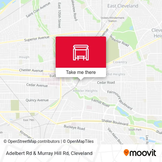Mapa de Adelbert Rd & Murray Hill Rd