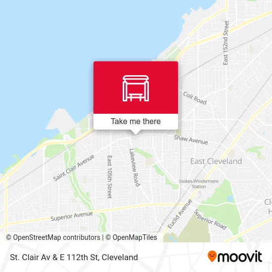 St. Clair Av & E 112th St map