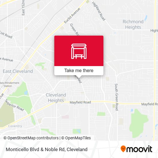 Monticello Blvd & Noble Rd map