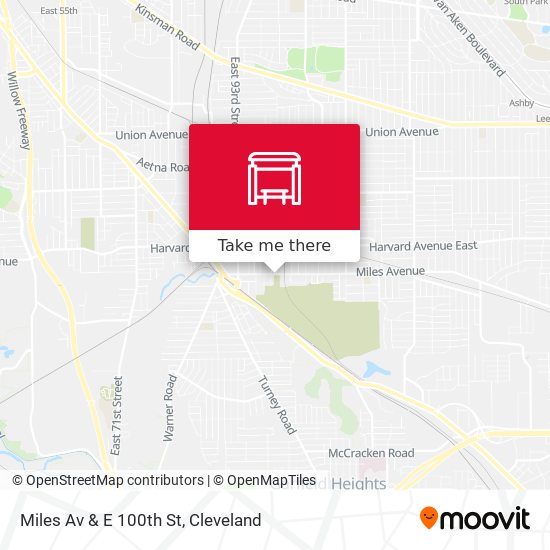 Miles Av & E 100th St map