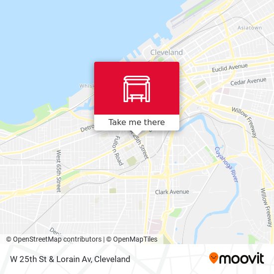 W 25th St & Lorain Av map