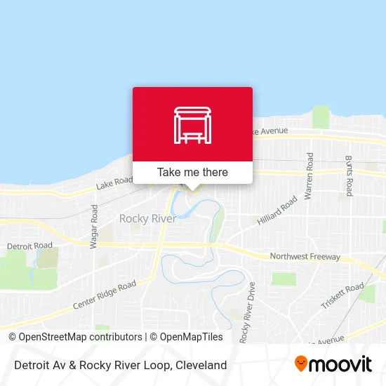 Detroit Av & Rocky River Loop map