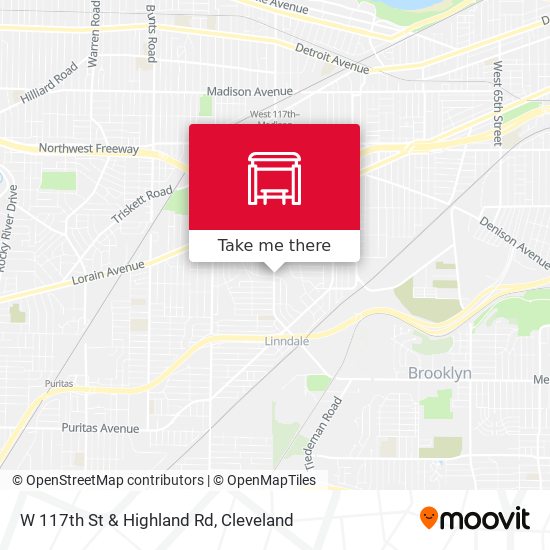 W 117th St & Highland Rd map