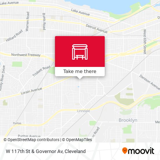 W 117th St & Governor Av map